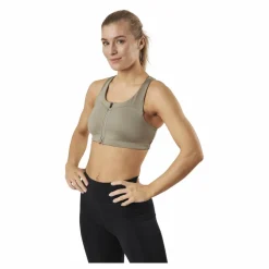 Front Zip Sports Bra Green