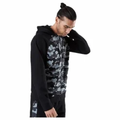 Full Zip Hooded Jacket  Patterned/Black