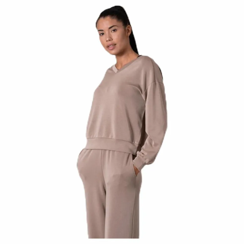 Gaia L/S V-Neck Top Swt White