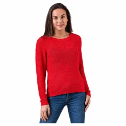Geena Xo L/S Pullover Knt Red