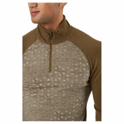 Geo Merino Wool Halfzip Moss