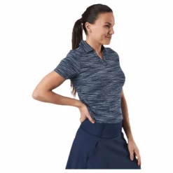 Heather Slub Polo Blue