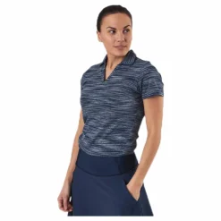 Heather Slub Polo Blue