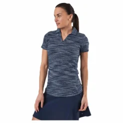 Heather Slub Polo Blue