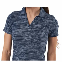 Heather Slub Polo Blue