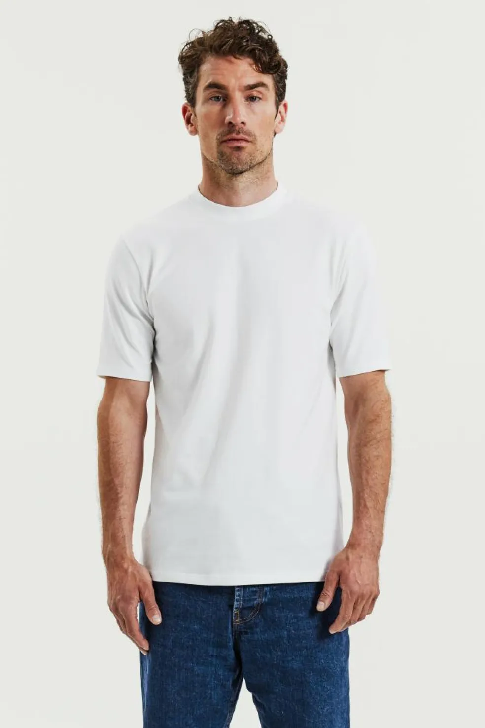 High Neck Tee White