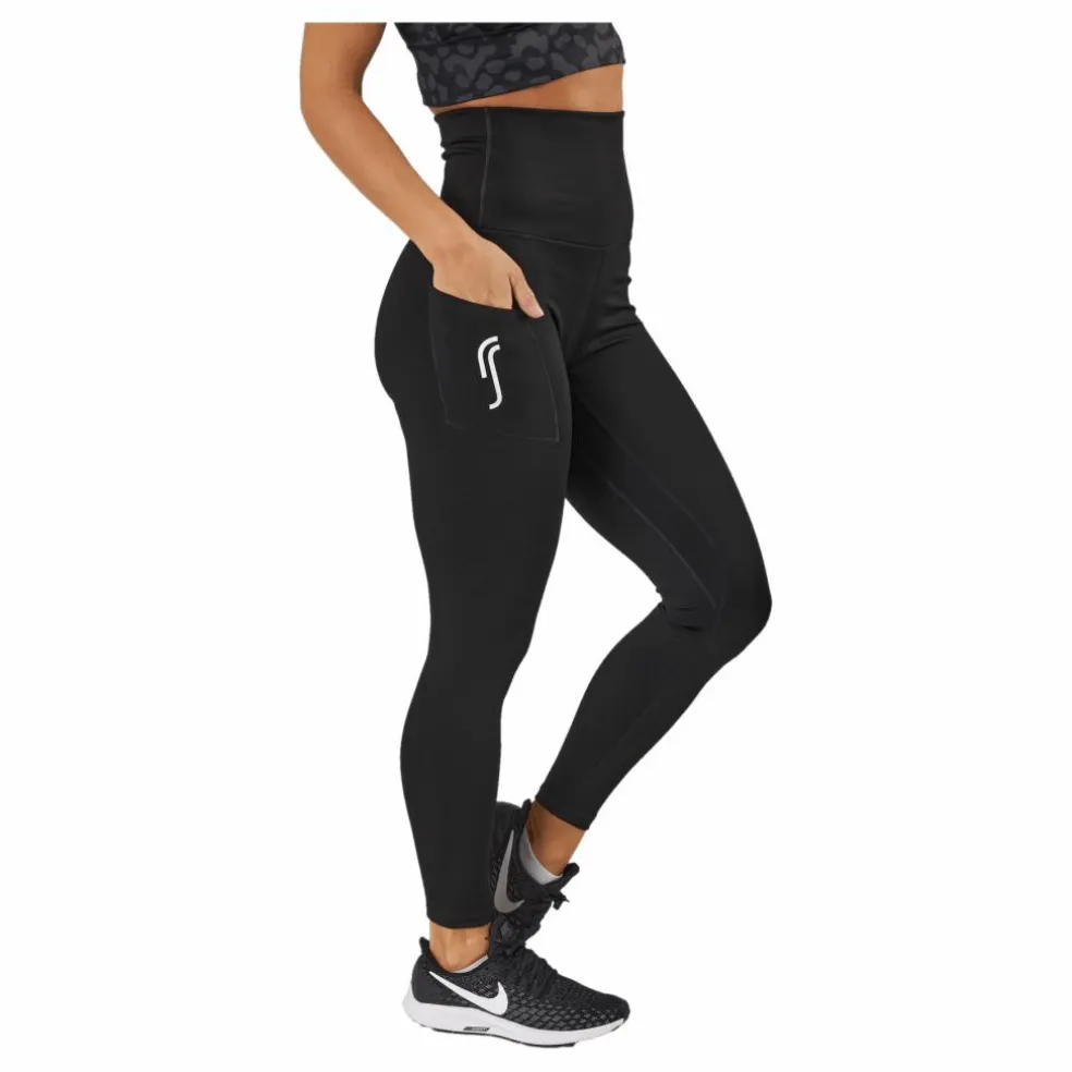 High Waist Tights - Side Pocke Black