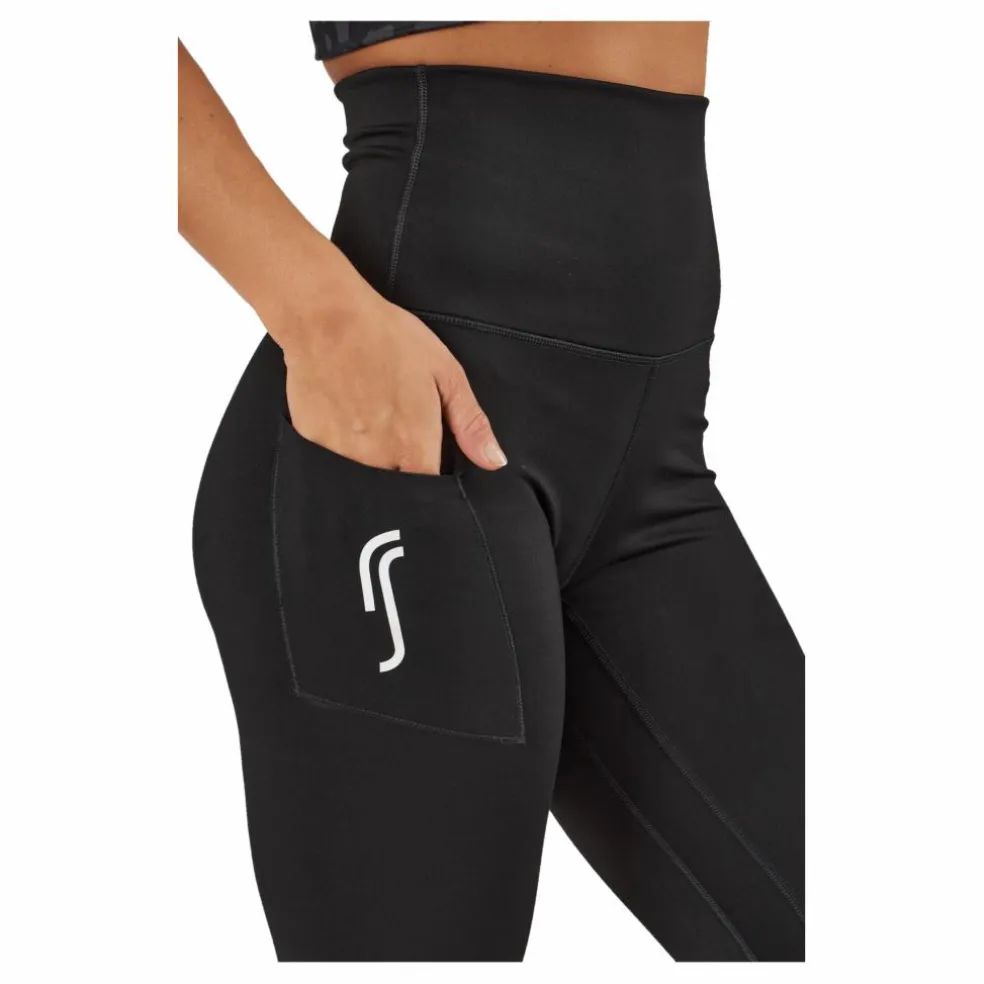 High Waist Tights - Side Pocke Black