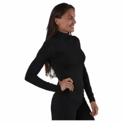 Irene Ls Rollneck Top Black
