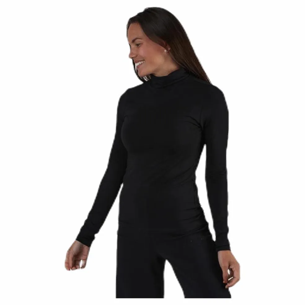 Irene Ls Rollneck Top Black