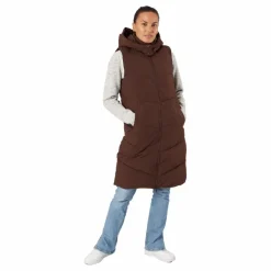 Jamilla Long Puffer Vest Chicory Coffee