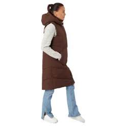 Jamilla Long Puffer Vest Chicory Coffee