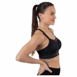 Jayda Metallic Sports Bra Black