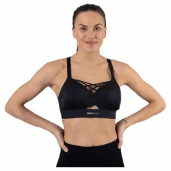 Jayda Metallic Sports Bra Black