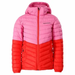 Junior Frost Blocked Down Hood Pink/Red