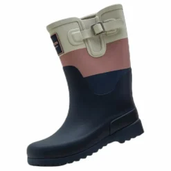 Junior June Rubber Boot Blue/Pink/Grey