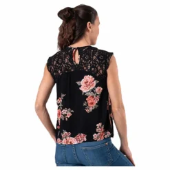 Karmen S/L Top Aop Wvn Black