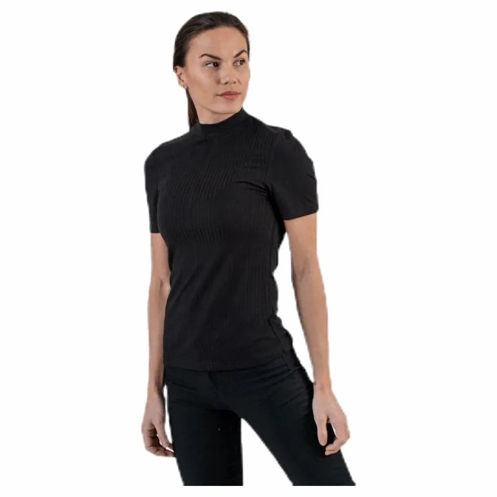Kylie Ss T-Neck Top Black
