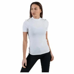 Kylie Ss T-Neck Top  White