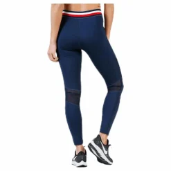 Legging With Mesh Full Length Blue