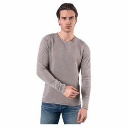 Linen Knit Crew Neck Grey
