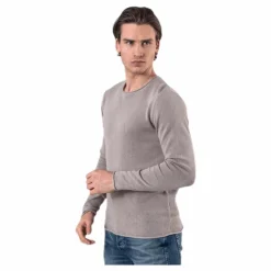 Linen Knit Crew Neck Grey