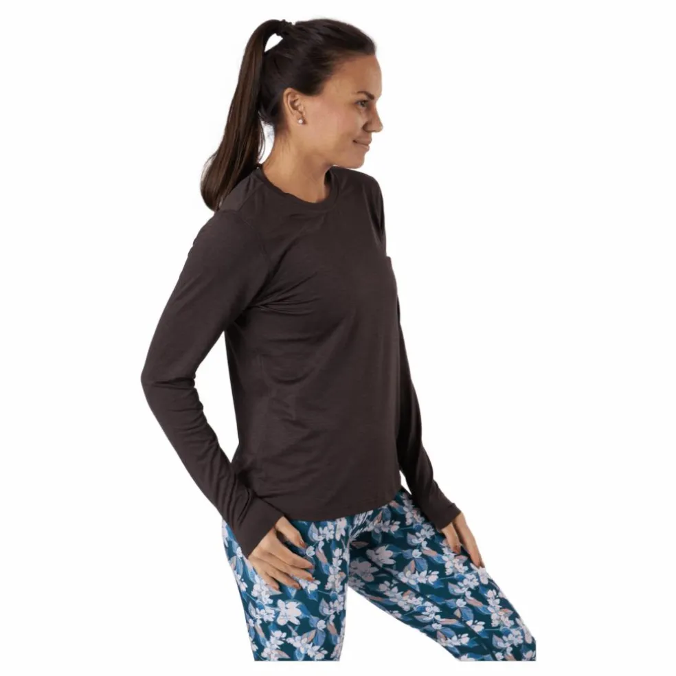 Maje W Melange L-s Tee Black Bean