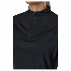 Mesh 1/4 Zip Black