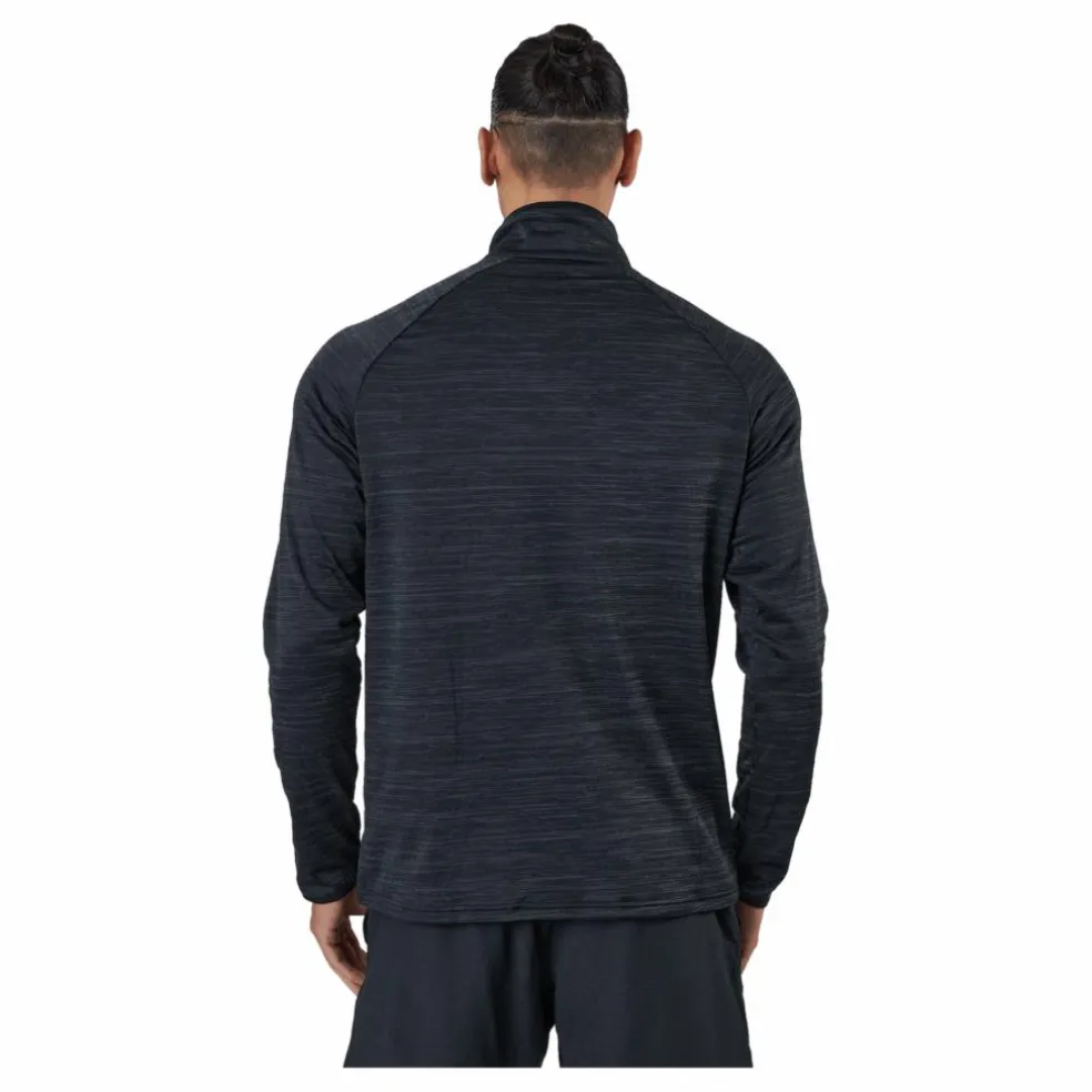 Mid Layer 1/2 Zip Run Easy War Black Melange