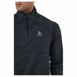Mid Layer 1/2 Zip Run Easy War Black Melange