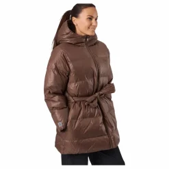 Mid Length Beltet Coat Dark Bark