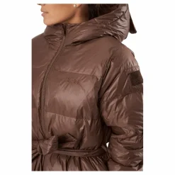 Mid Length Beltet Coat Dark Bark