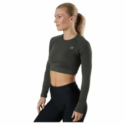 Molly Seamless Ls Crop Top Green