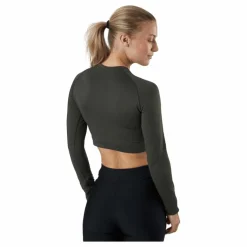 Molly Seamless Ls Crop Top Green