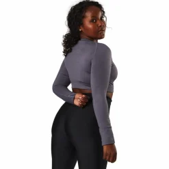Molly Seamless Ls Crop Top Blue