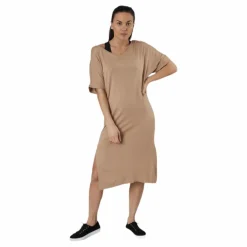 Neora Ss Fold Up Dress Beige