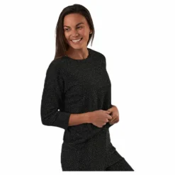 New Queen 3/4 Glitter Top Jrs Black