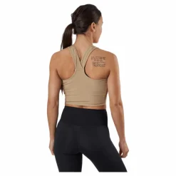 Night Rib Crop Tank Beige