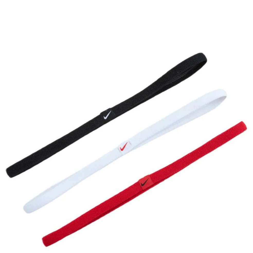 Nike Elastic Headbands 2.0 3 P Black/white/university Red