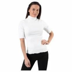 Nukisa 2/4 Mock Neck Top Bc White