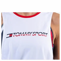 Open Back Tape Tank Top White