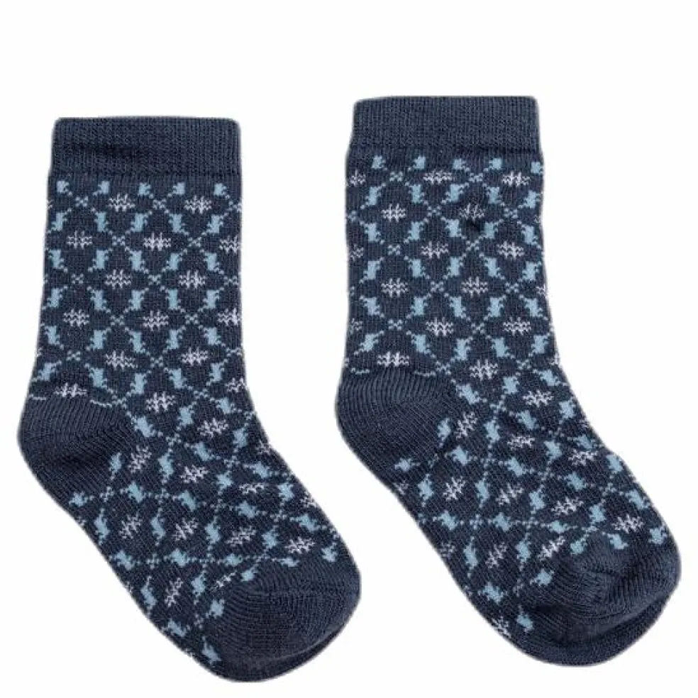 4-Pack Infant Wool Socks Blue