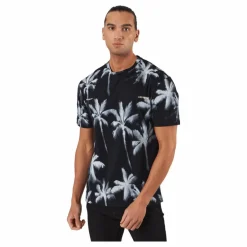 Palm Tree Print T-shirt Blue