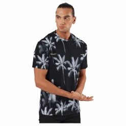 Palm Tree Print T-shirt Blue