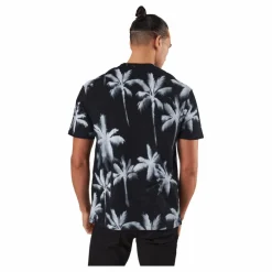 Palm Tree Print T-shirt Blue