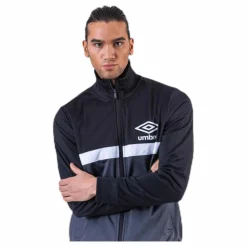 Panelled Track Top Black