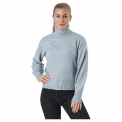 Pccava Ls High Neck Knit  Bc Light Grey Melange