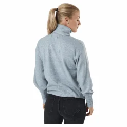 Pccava Ls High Neck Knit  Bc Light Grey Melange