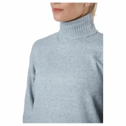 Pccava Ls High Neck Knit  Bc Light Grey Melange