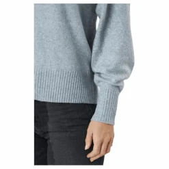 Pccava Ls High Neck Knit  Bc Light Grey Melange